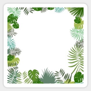 Frame with tropical leaves Sticker